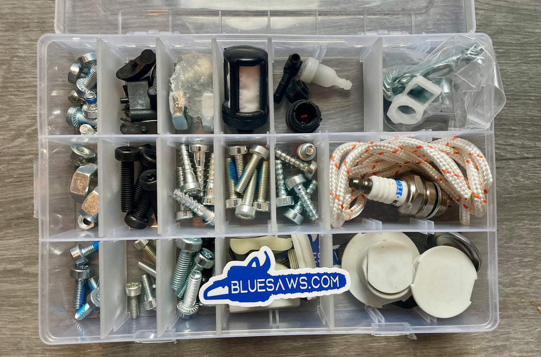BLUESAWS 92IN1 Screws Bolts Nuts Clips Chain Tensioner Tank Vent Starter Kit For STHL chainsaws