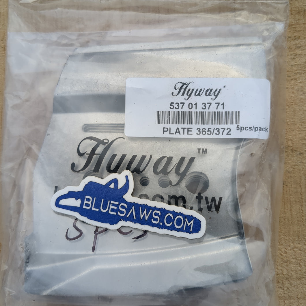 Hyway brand quality inner bar plate. Fits Husqvarna 362, 365, 371, 372, 385, 390 Replaces OEM part: 537 01 37-71.