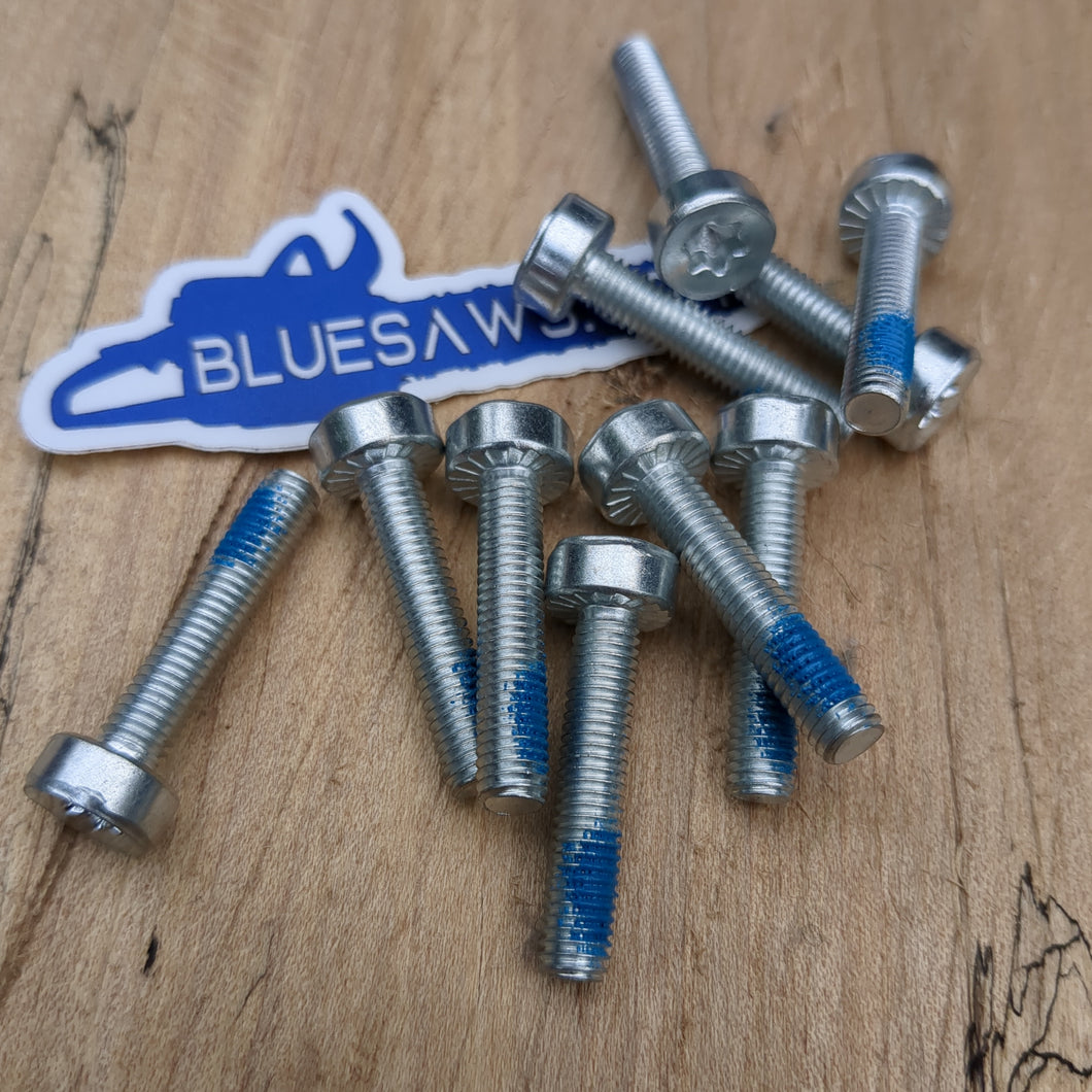 Bluesaws Spline Screw bulk pack of 10(ten) T27- M5 x 25mm for Stihl OEM Part No. 9022 341 1050