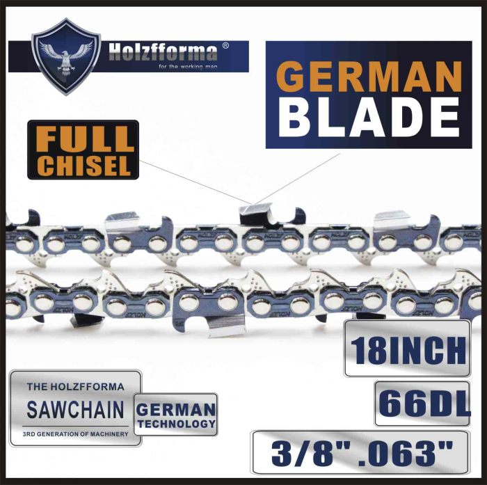BLUESAWS - 3/8 .063 18inch 66 Drive Links Saw Chain For Many STHL Chainsaws Like MS361 MS362 MS380 MS390 MS440 MS441 MS460 MS461 MS660 MS661 MS650