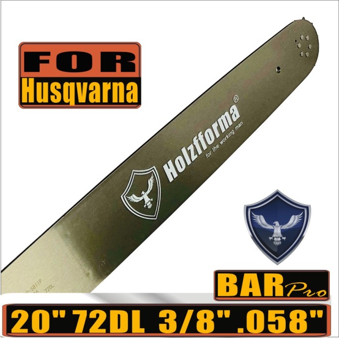 Holzfforma® Pro 3/8 .058 20inch 72 Drive Links Guide Bar For HUSKY Large Mount