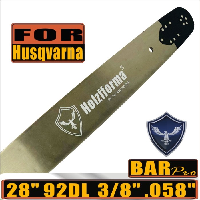 Holzfforma® Pro 3/8 .058 28inch 92DL Guide Bar For HUSKY Large Mount - BLUESAWS