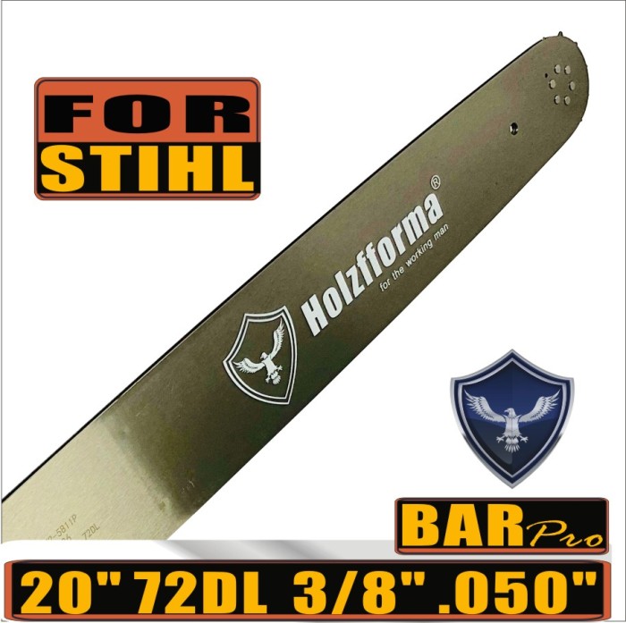 Holzfforma® 20inch 3/8 .050 72DL Guide Bar For STHL Mount 3003/D025 - Bar Only - BLUESAWS