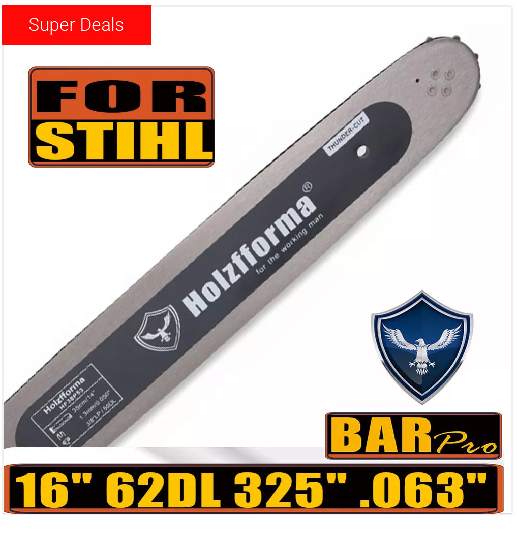 325 .063 16inch 62 Drive Links 3005-000-4713 Guide Bar For Many St Chainsaws MS170 MS180 MS181 MS190 MS191T MS192T MS200 MS200T MS210 MS211 MS230 MS250 017 018 020 021 023 025