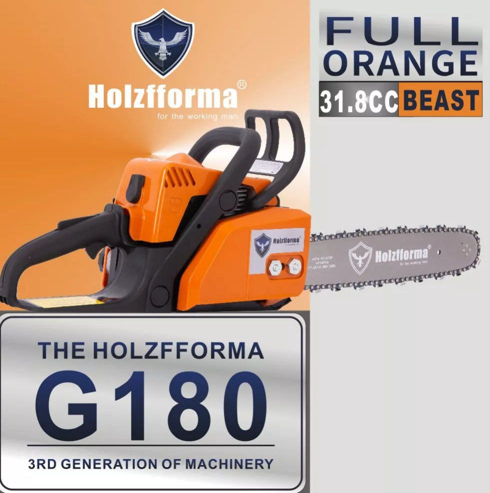 BLUESaWS 31.8cc Holzfforma® G180  Chain Saw Power Head Orange Color Only Without Guide Bar and Saw Chain