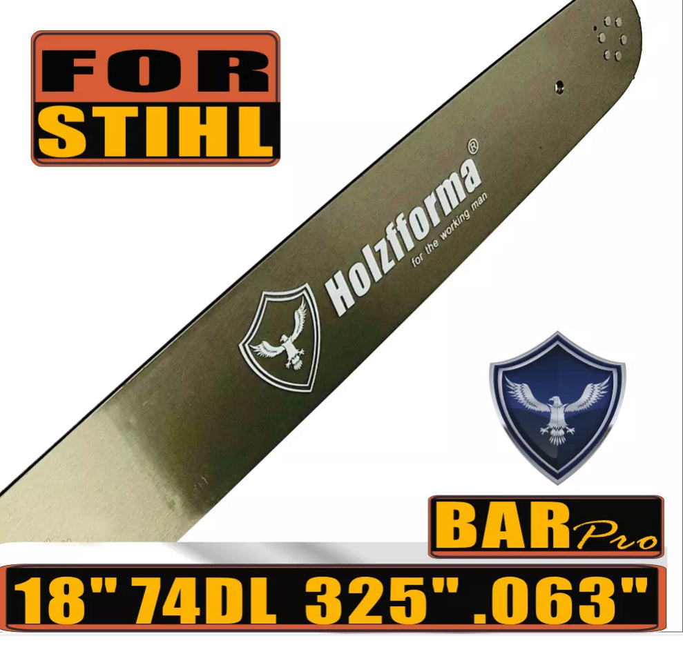 BLUESAWS 325 .063 18inch 74 Drive Links Bar For Sthl Chainsaw MS260 MS261 MS270 MS271 MS280 MS290 MS311 MS360 024 026 028 029 030 031 032 034 036