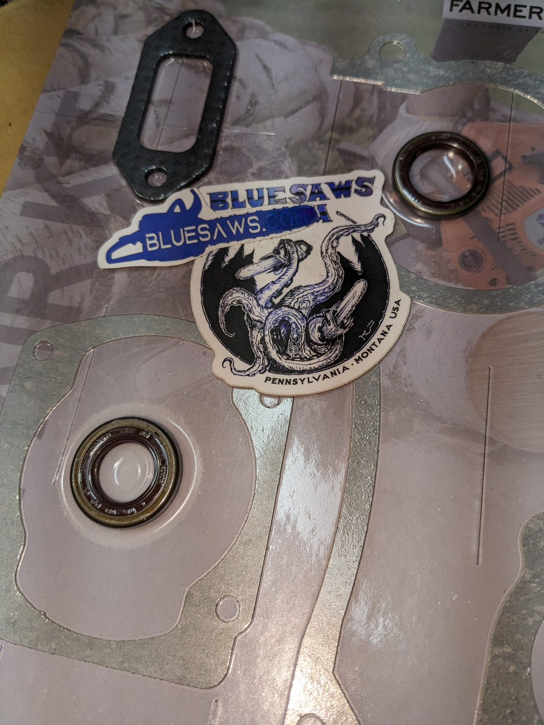 BLUESAWS-Set Of Gaskets Crankcase Cylinder Muffler Gasket Oil Seal For Husqvarna 362 365 371 372 XP Chainsaw Replace OEM 503 64 72-01