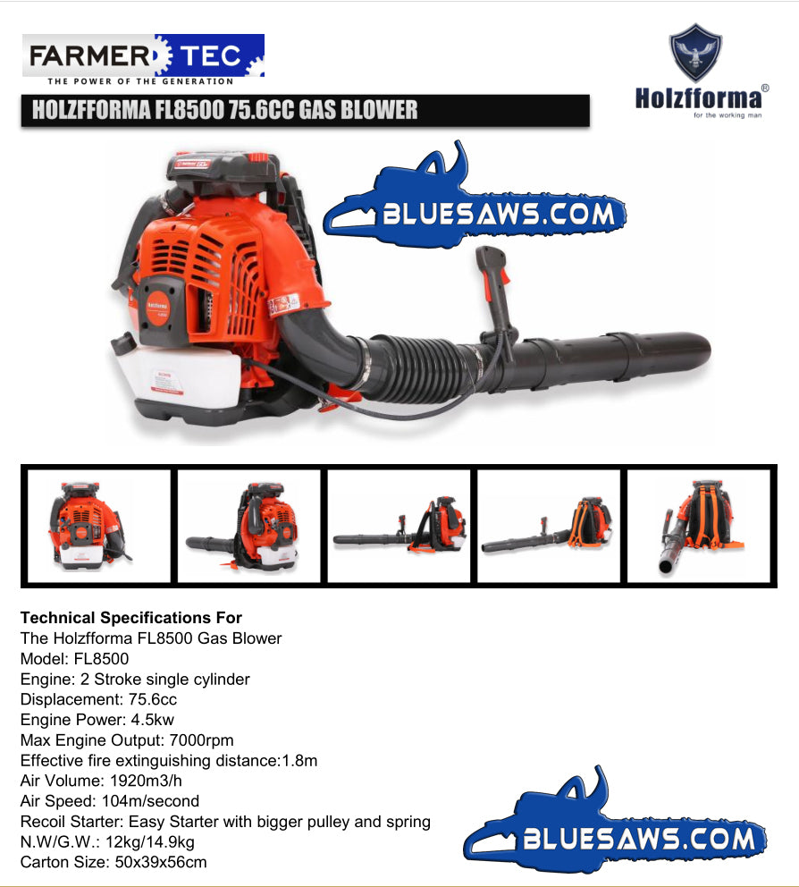 BLUESAWS - Holzfforma FL8500 Backpack Blower – Smelter City Saws