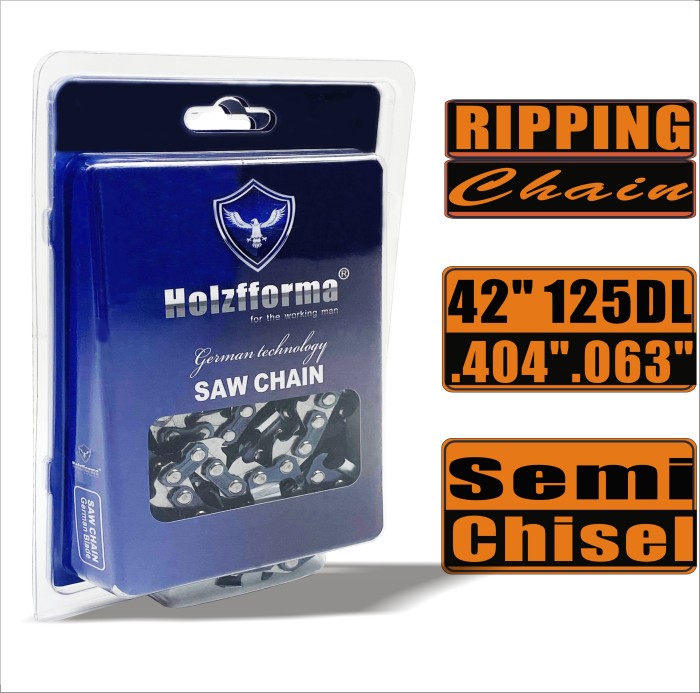 BLUESAWS - Holzfforma® Ripping Chain Semi Chisel .404'' .063'' 42inch 125DL Chainsaw Saw Chain Top Quality German Blades and Links