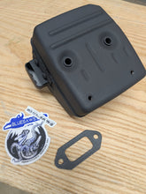 Load image into Gallery viewer, BLUESAWS Muffler with Side Port Screen and Gasket for HUSKY 394 394XP 395 395XP OEM# 503 71 13 05

