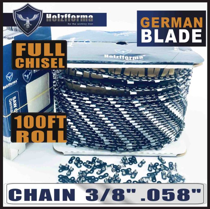 3/8 .058 FULL CHISEL CHAIN-FULL COMP – Smelter City Saws