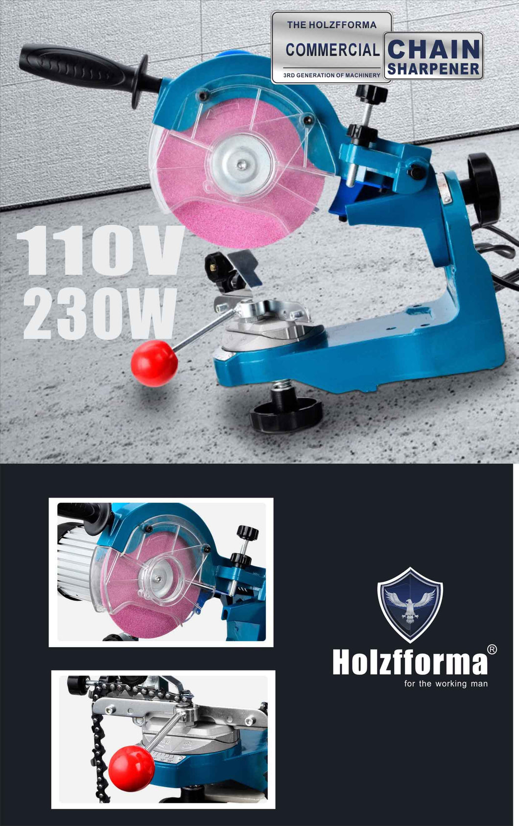 Holzfforma 230W chain grinder