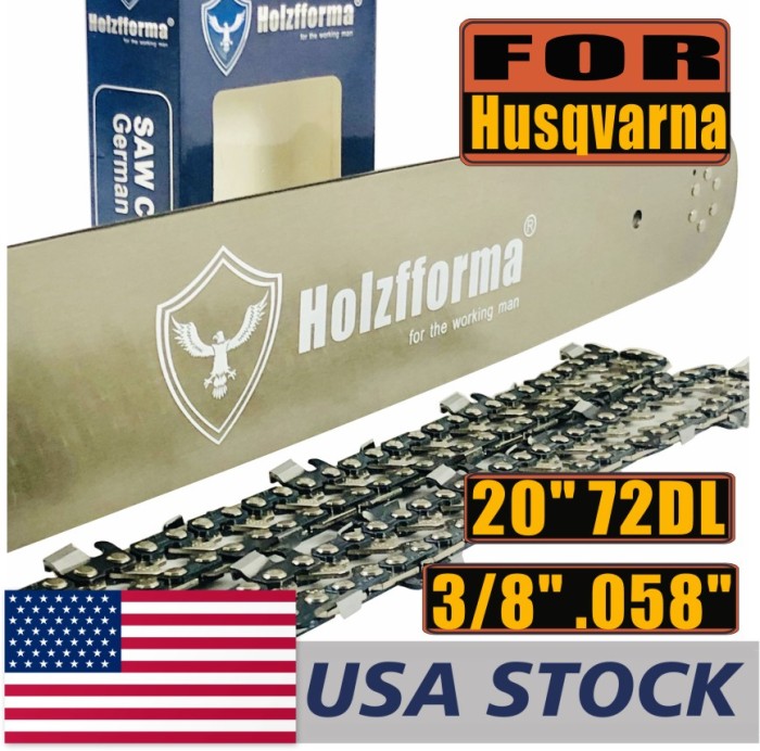 Holzfforma® 20 Inch Guide Bar & Chain Combo 3/8 .058 72DL For HUSKY Large Mount
