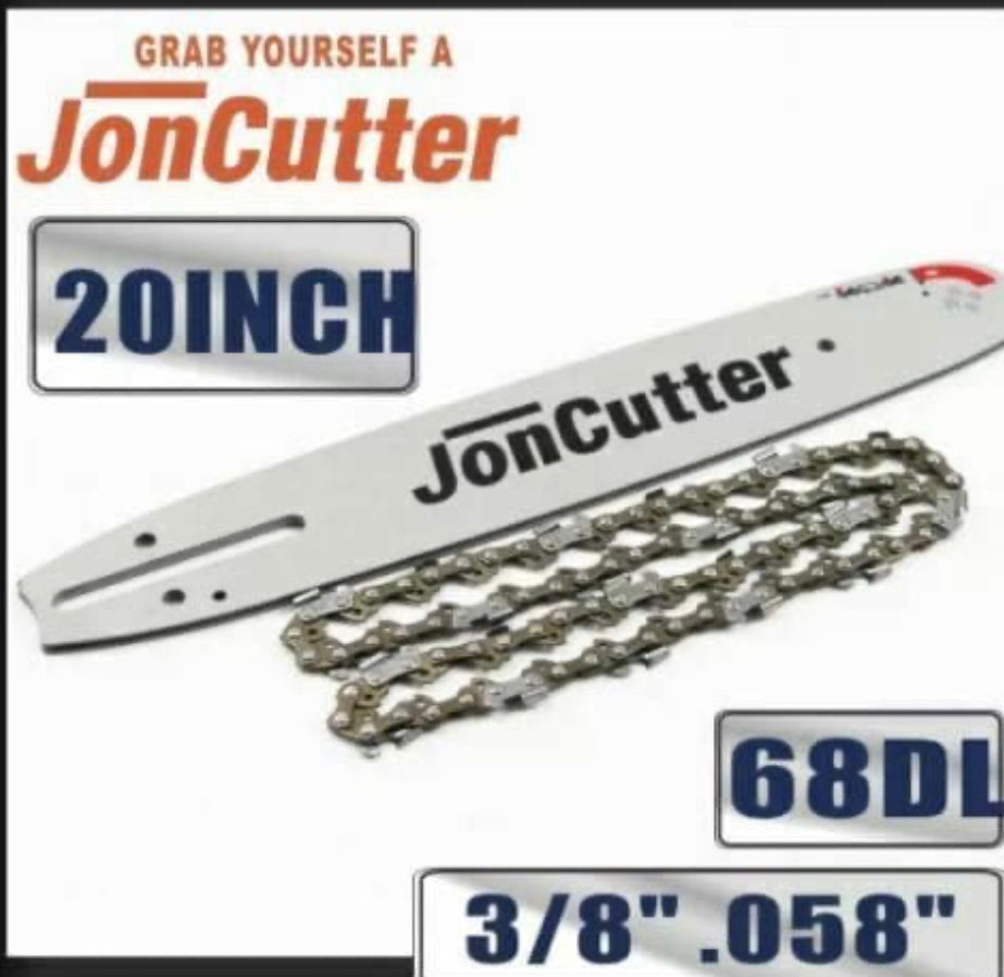 20 inch 3/8 .058 68DL Saw chain and Guide Bar Combo For JonCutter G580